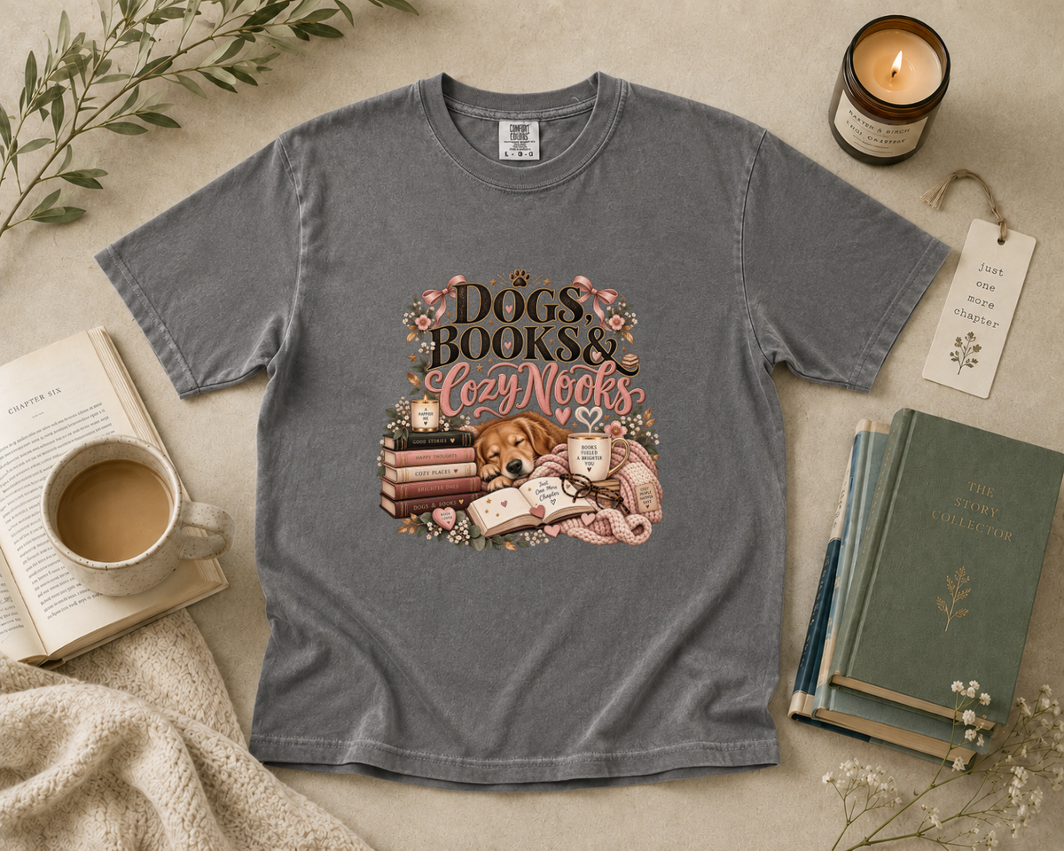 Dogs Books & Cozy Nooks T-Shirt