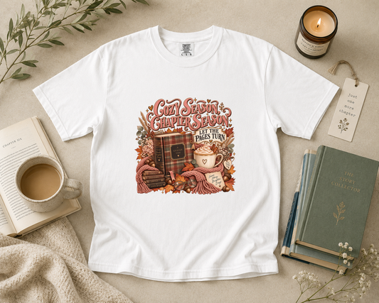 Cozy Season Chapter Season, Let the Pages Turn T-Shirt