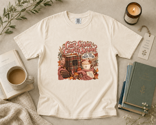 Cozy Season Chapter Season, Let the Pages Turn T-Shirt