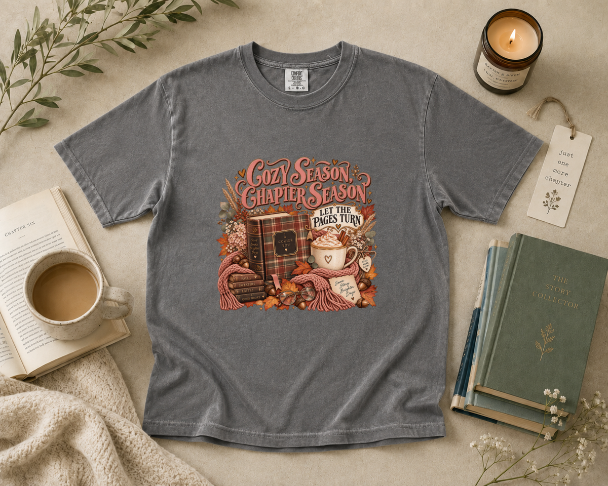Cozy Season Chapter Season, Let the Pages Turn T-Shirt
